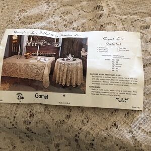 Ivory Vintage  Lace Tablecloth - Classic Elegant Dining - Made in The. U.. S. A.
